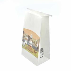 Quality Breakfast Toast Printed Paper Bags / Brown Paper Bread Bags Packing wholesale