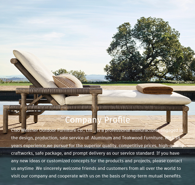 Hotel Outdoor Pool Chaise Lounge Chair with Luxury Design and Water-Resistant Cushion