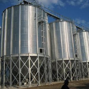 Quality Cement Steel Grain Bin / Steel Feed Bins With High Tension Stiffener wholesale