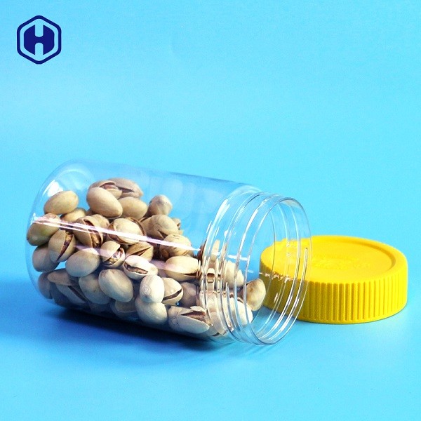 Transparent Leak Proof Plastic Jar Screw Lid Round Plastic Canisters