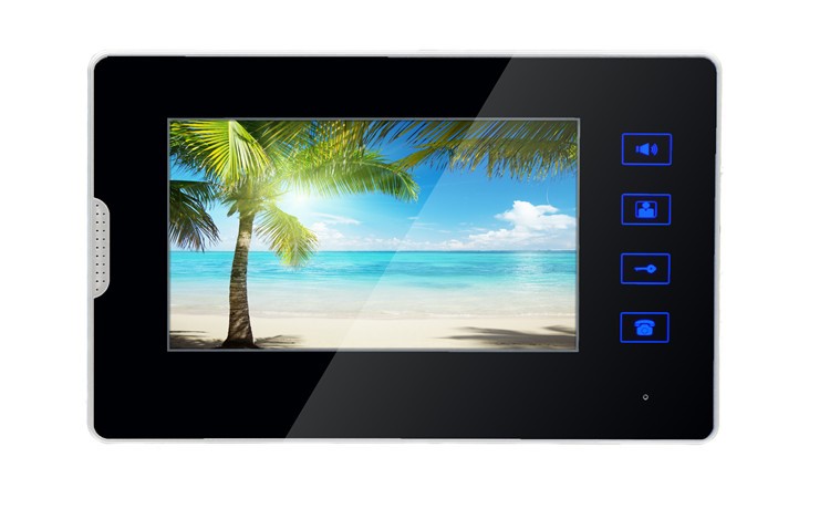 7inch touch key and intercom system unlock by password and ID card WIFI video door phone for villa