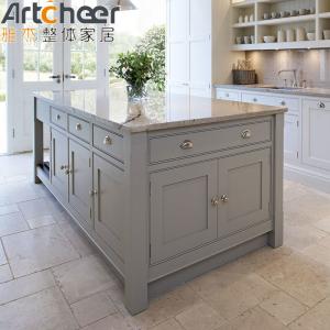 Quality kitchen island base cabinets with Marble Stone and Modern Glass Pendant Light Design wholesale