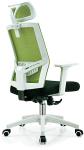 Contemporary Green High Back Swivel Office Chair With Rollers Metal Foot