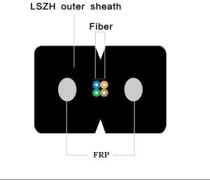 Quality 4 Cores Indoor Singlemode G657A GJXFH LSZH Jacket FTTH Fiber Optic Drop Cable wholesale