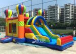 4in1 Rainbow Commercial Kids Inflatable Bounce castle with Slide N basket hoop