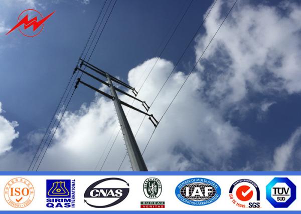 132KV 18m-36m Bitumen Steel Utility Power Poles for Ghana High Voltage Power