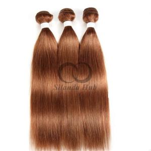 Quality #30 Medium Auburn Straight Remy Human Hair Bundles Sew In Weave Bundles Brazilian Bundle Deals wholesale