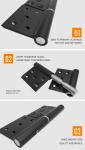 116mm Aluminium Heavy Duty Flag Hinges For Swing Door Opening Angle 0-180 Degree