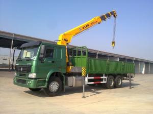 Quality 12 Tons XCMG Truck Mounted Telescopic Crane , Howo 10 Wheel High Up Truck Mounted Cranes wholesale