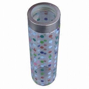 Quality Colorful Single-wall Glass Water Bottle, Various Designs are Available wholesale