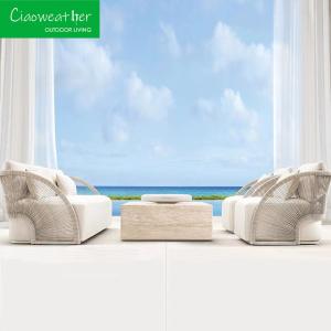 Quality Teak Outdoor Sofa Set with Water-Resistant Fabric Cushion and Customized Color wholesale