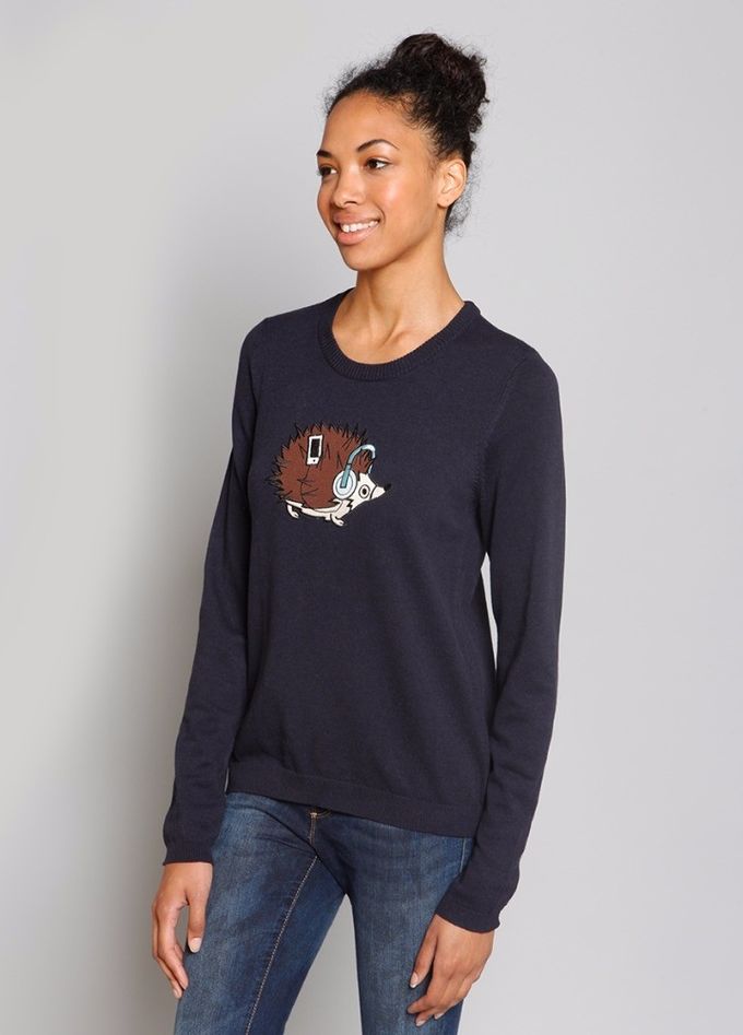 WOMEN'S 100% COTTON APPLIQUE EMBROIDERY KNITTED SWEATER ( PULLOVER )