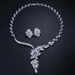 CZ Crystal Pendant Necklace for Women Fashion Wedding Statement Jewelry