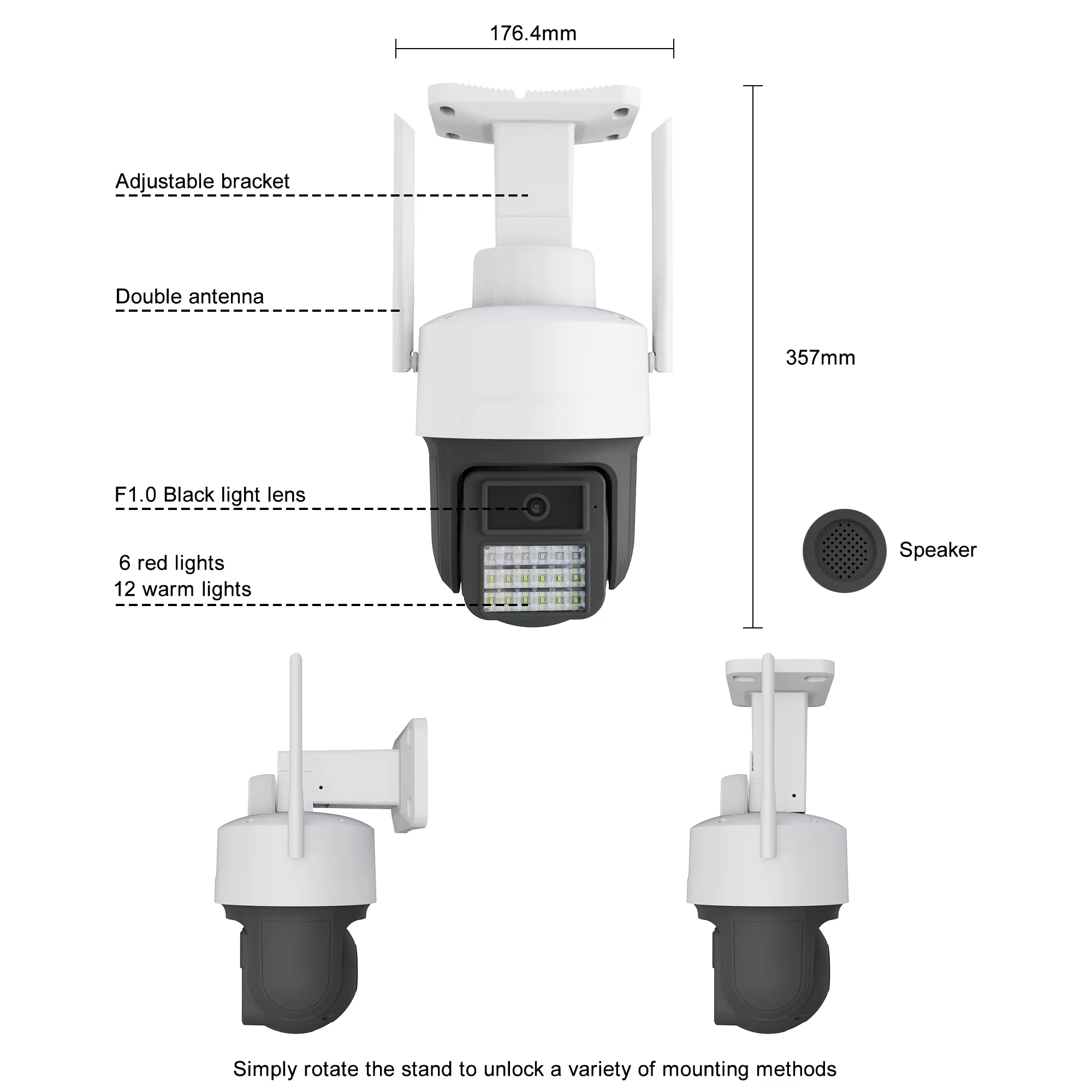 Smart Wireless PTZ Dome Network Camera 3MP Smart Two-way Intercom Auto Tracking Full HD IP Smart WiFi Security Camera