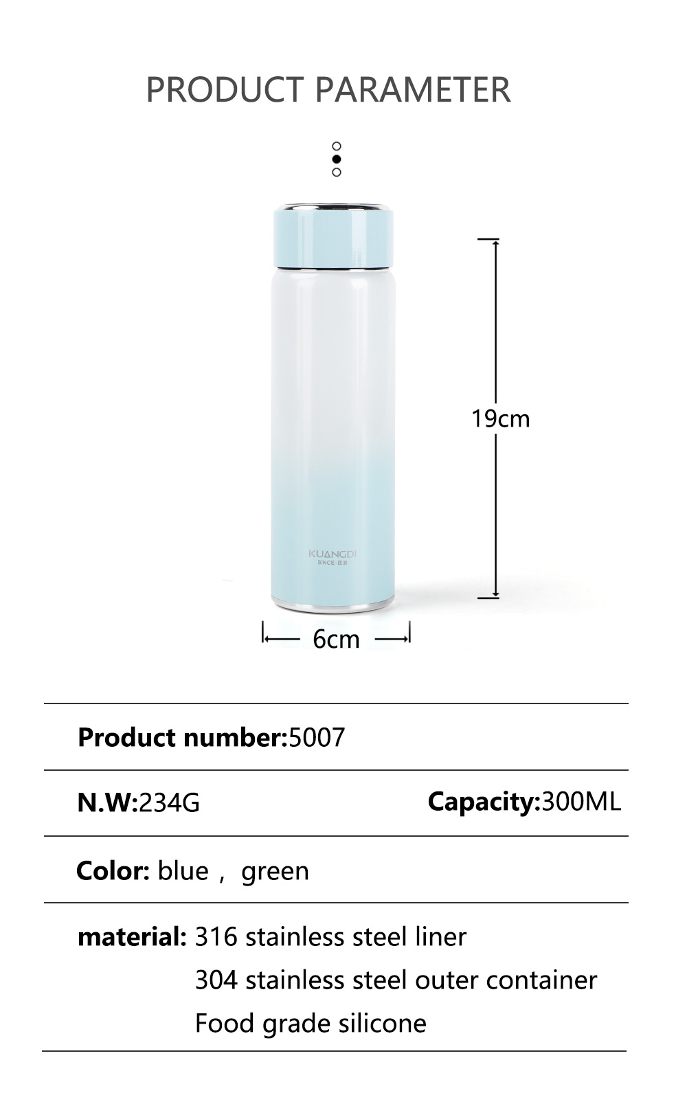 High Quality Stainless Steel Compact Convenient and Long Term Heat Preservation Intelligent Temperature Display Cup
