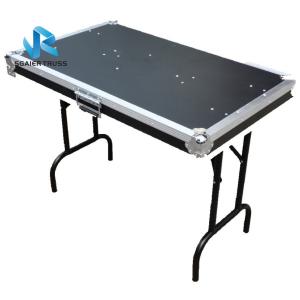 Quality 19u Flight Road Case Universal Fold Out DJ Table With Low Profile Wheels wholesale