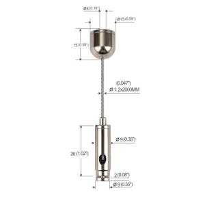 Quality 1.2mm Suspended Cable Lighting System Nickel Plated Brass YW86006 wholesale