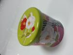 Colorful Cartoon Tea Tin Containers Cylindroid With Cover Nourishment Can