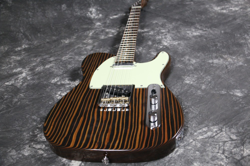 natural finishing Zebrawood body zebrawood neck Tele Electric guitar Guitarra All color Available