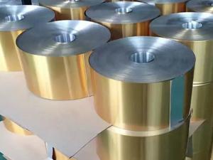 Quality 1100/1030b/3102/8011 Blue And Gold Color Aluminum Foil For Heat Exchange Constructions/Air Conditioners/Refrigerators/Freezers wholesale