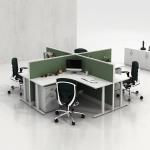 Wooden Office Desk Partition 4 Person Staff Cubicle Office Table