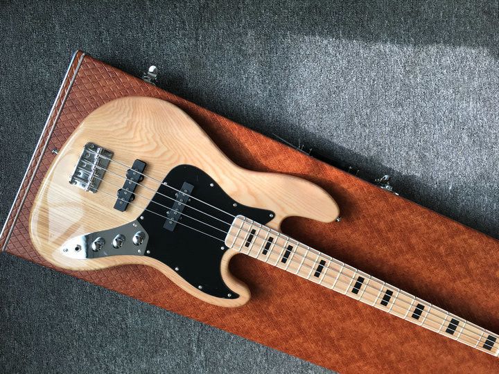 Custom 4 strings fanned fret electric bass ash body maple neck 33-35' passive pick up