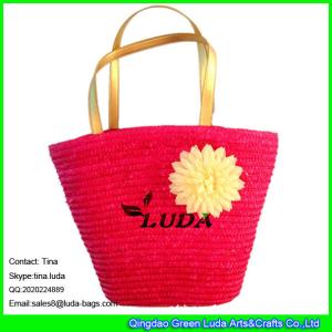 Quality LUDA fashion straw tote flower handmade woven handbags totes wholesale