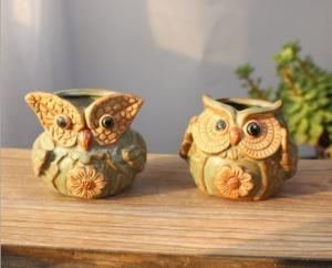 Quality Succulent Creative Animals Ancient Owl Plant Flowerpots wholesale