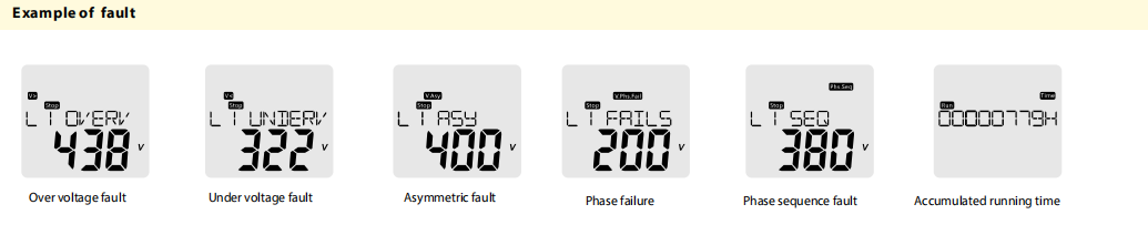 DV2-3SM415 Relays LCD Display Relays Three Phase Loss Phase Reversal Phase Asymmetry Voltage Protecter 415V