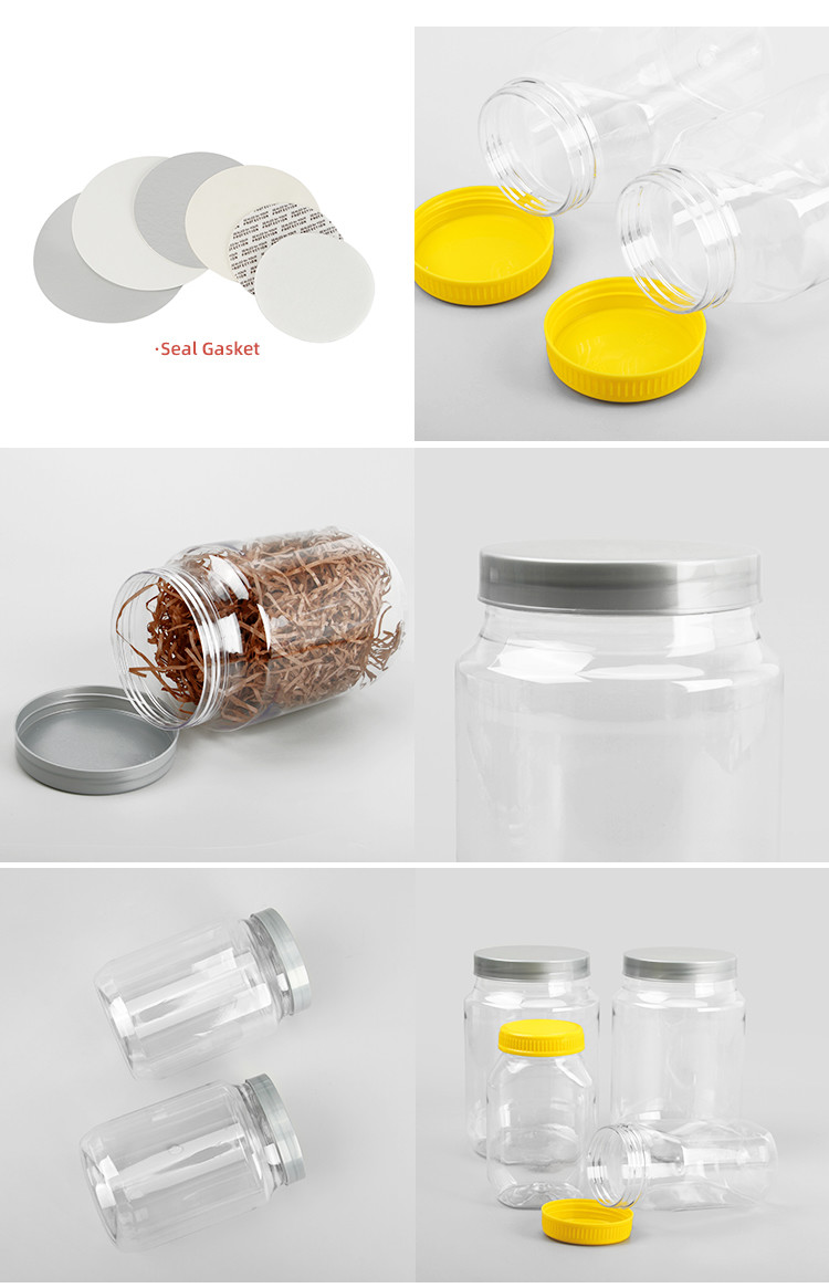 Large Transparent Plastic Jam Bottle Candy Plastic Screw Top Containers