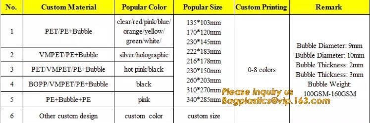 Cosmetic Pink Slider Padded Bag/Silver k Bag With Bubble,Padded Envelopes Cheap Aluminium Foil k Holographic