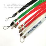 Tubular neck strap with metal crimp and metal bead