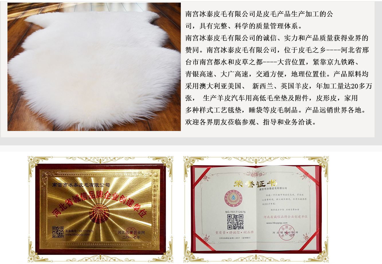 Superlamb Cushion Sheepskin Floor Mats Thickened Plush