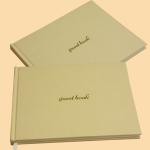 Customize B5 Linen Fabric Blank Hardcover Guest Book Gold Hot Foil Stamping
