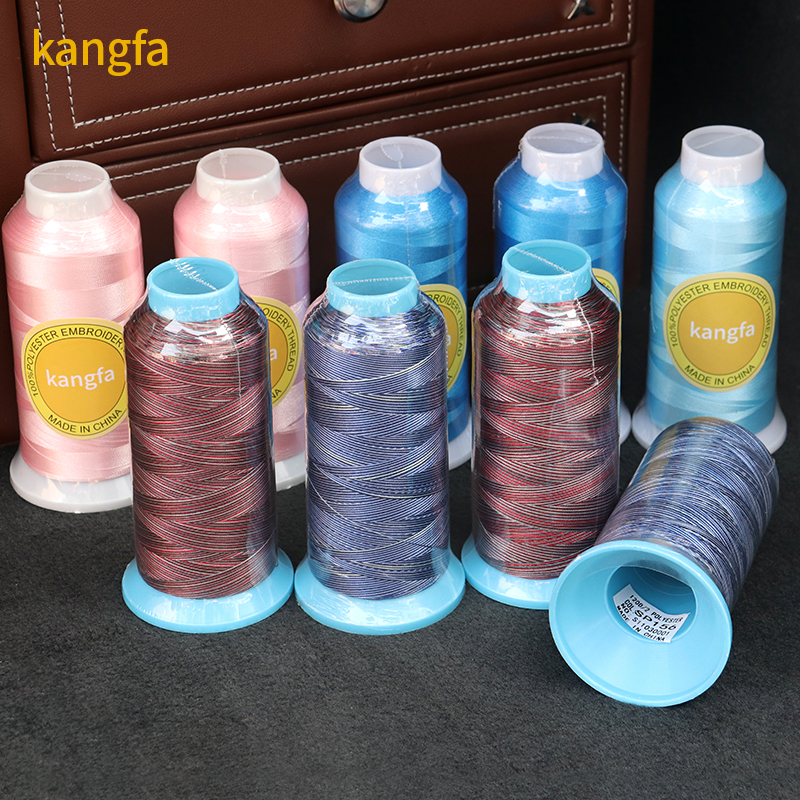 120D/2 2 Yarn Count Boho Polyester Variegated Embroidery Thread 4000 Yards 96 Colors