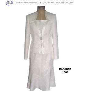 Quality Long sleeves bright pink women elegant skirt suits wholesale