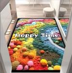 3D Creative Happy Time Pattern Carpets For Entrance Door, Sofa And Bedroom