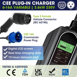 Quality 3.6KW/7.2KW Portable Vehicle Charging Station 2.5kg J1772/IEC62196 wholesale