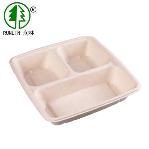 Quality Sugarcane Bagasse Fiber Biodegradable Food Trays Pulp Molding Natural Color ODM wholesale