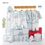 Wholesale newborn babies gift box pure cotton clothing 24pcs Layette sets casual
