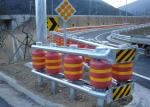 PU Skin EVA Foam Filled Rotating Safety Barrier Red Orange Color Free