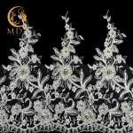 Beaded Pearl Fancy Lace Trim Embroidery For Wedding Dress