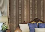 Brown European Style Wallpaper PVC Embossed Floral Home Decorative Wallcovering