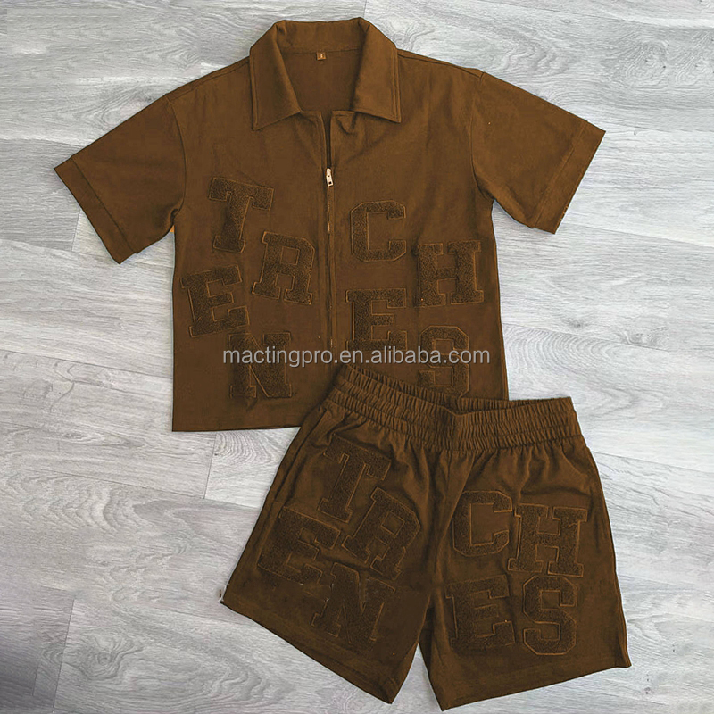 2024 Summer Men's Breathable Two Piece Tracksuit with Digital Printing and Solid Color