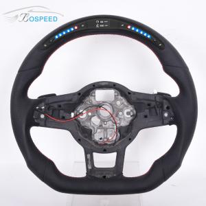 Quality OEM Leather Volkswagen Carbon Fiber Steering Wheel Racing Car LED Display wholesale