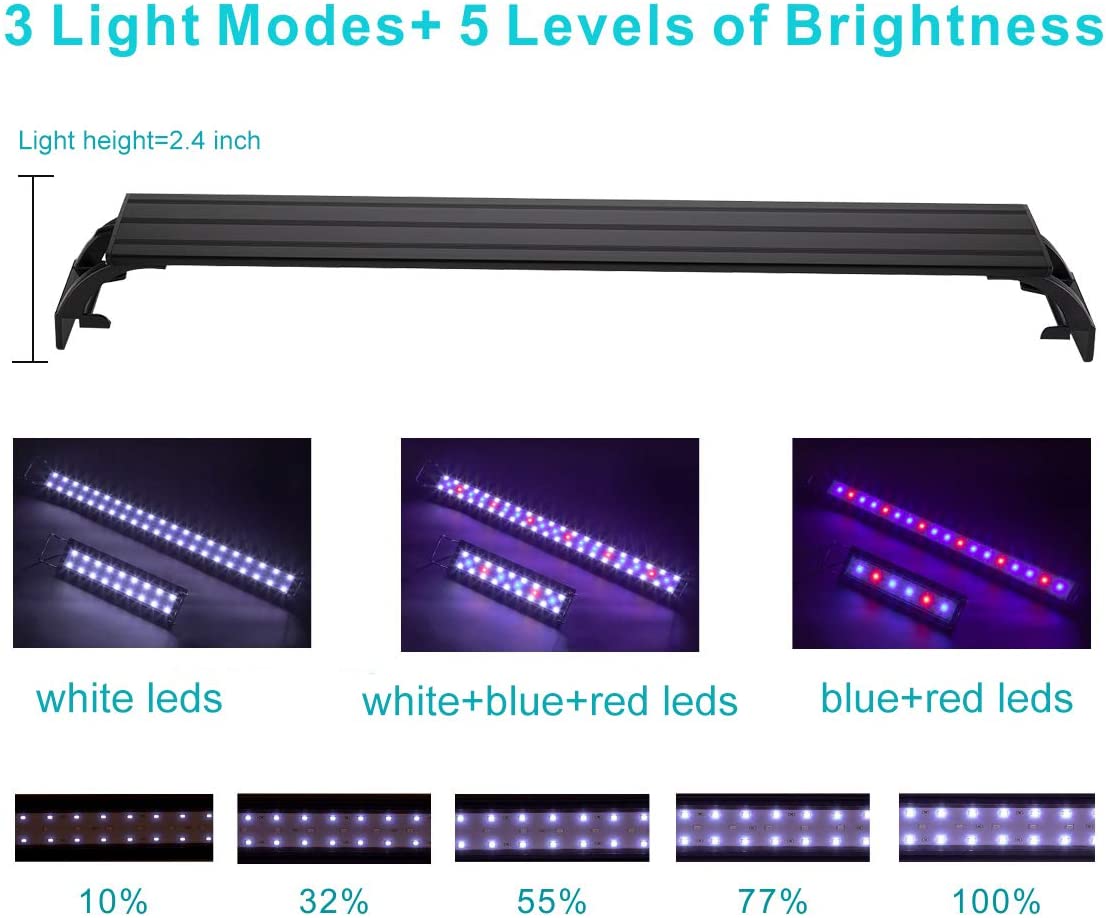 20 Watt Aluminum Housing Full Spectrum Aquarium Light