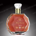 High End Diamond Shape Glass Brandy Bottle Embossed