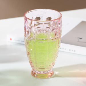 Quality Coloured 12 Ounce Glass Drinking Cups 360ml Pressed Footed Highball Glasses wholesale