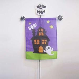Quality Halloween Garden Flag Haunted house with Skull wholesale