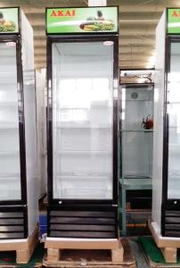 Quality 400L Display Volume Upright Glass Door Freezer Air Cooling With LED Advertising Panel wholesale